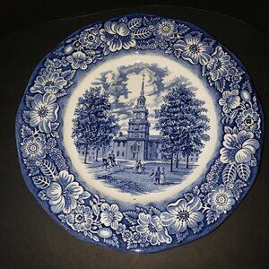 Vintage Staffordshire Liberty Blue Diner Plates Excellent Condition